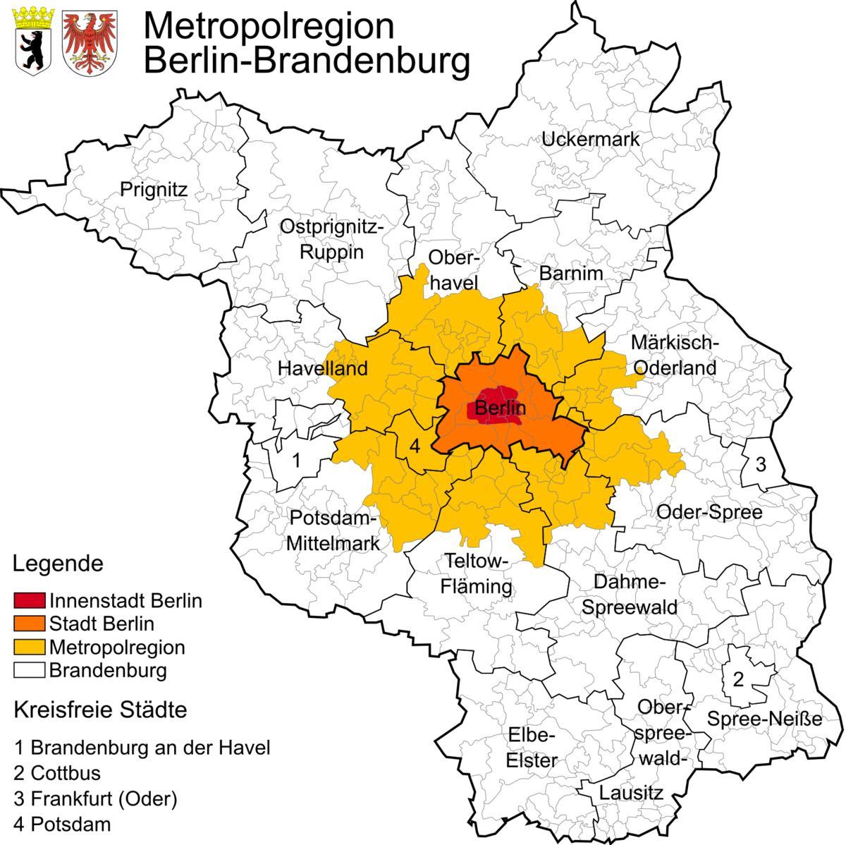 mapa berlín region
