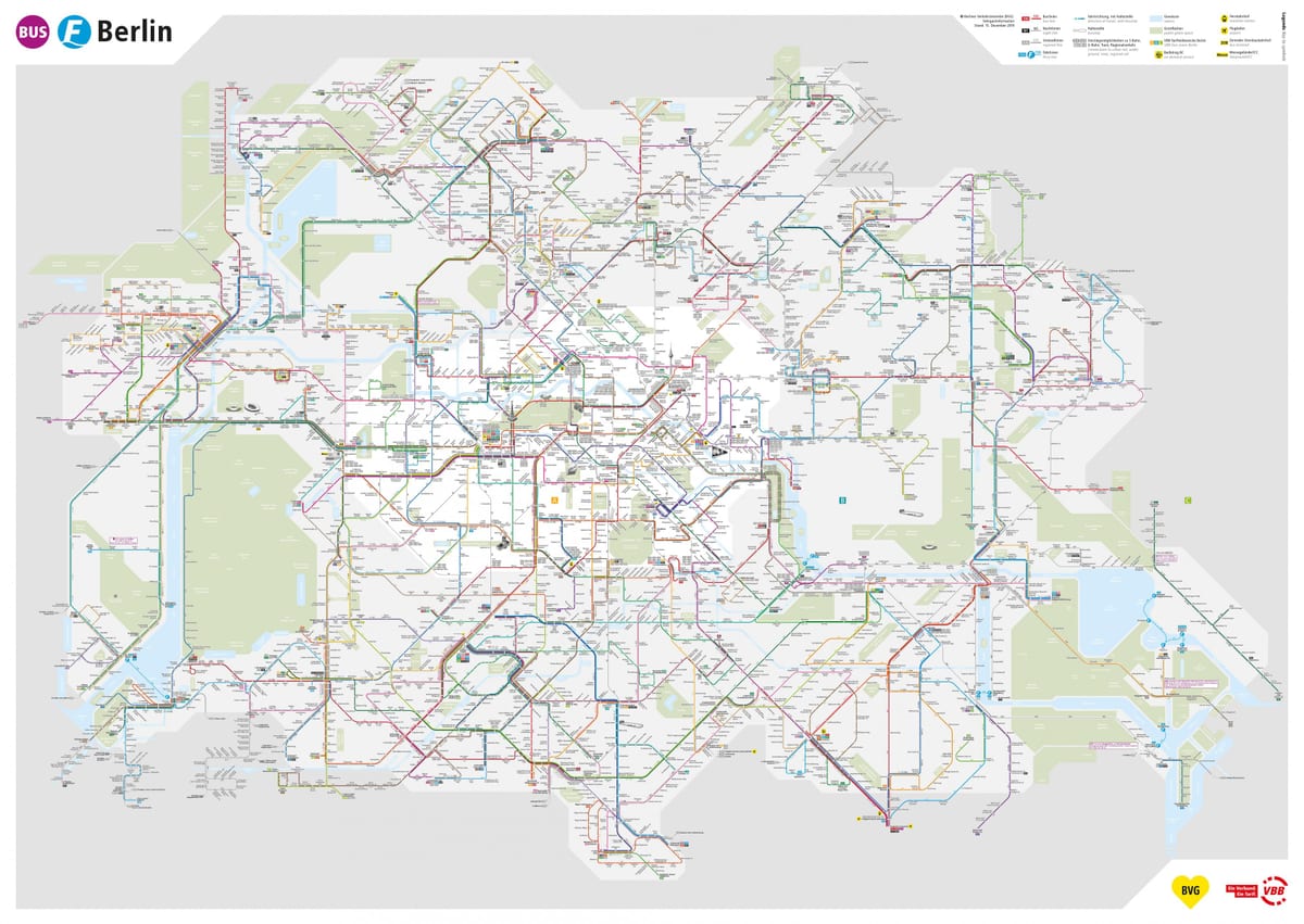 berlín autobusové linky mapě