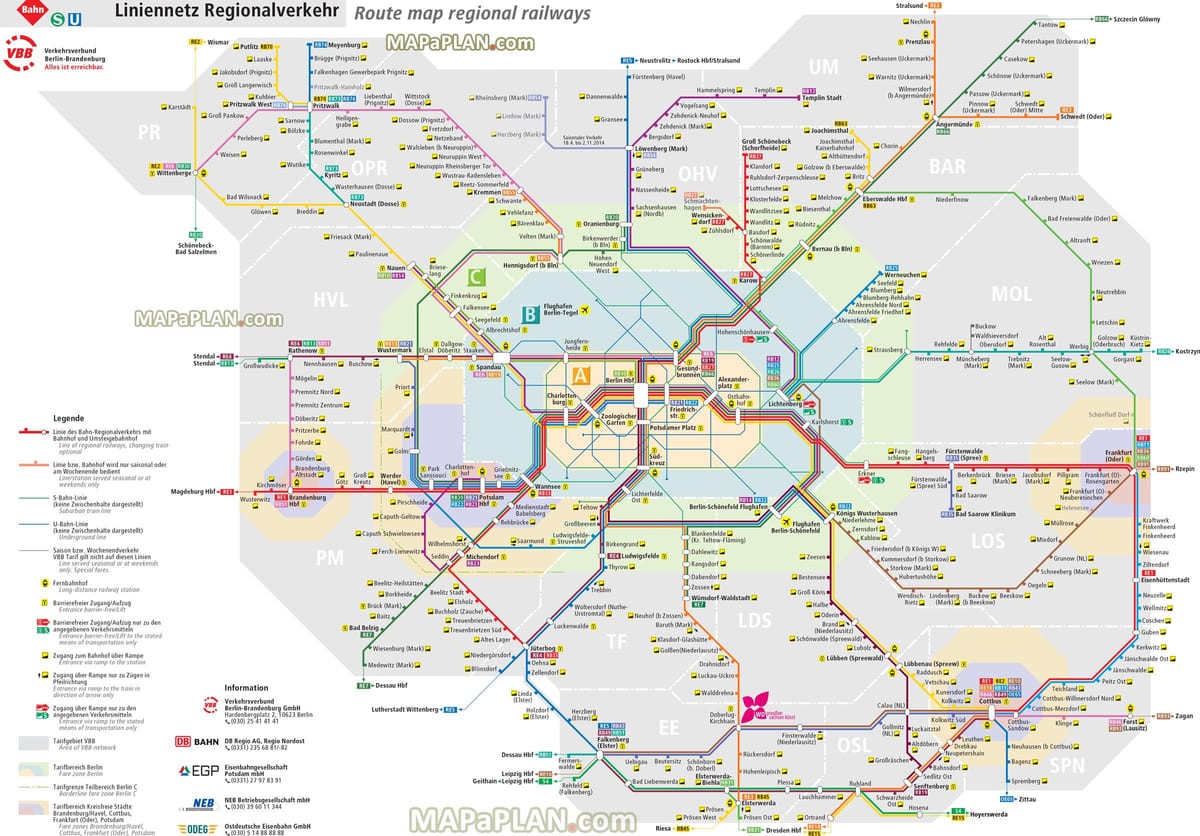mapa berlín regionální vlak