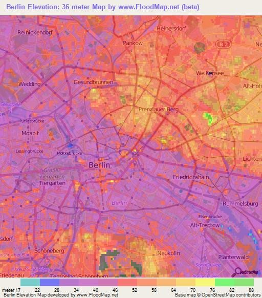 mapa berlín topografické