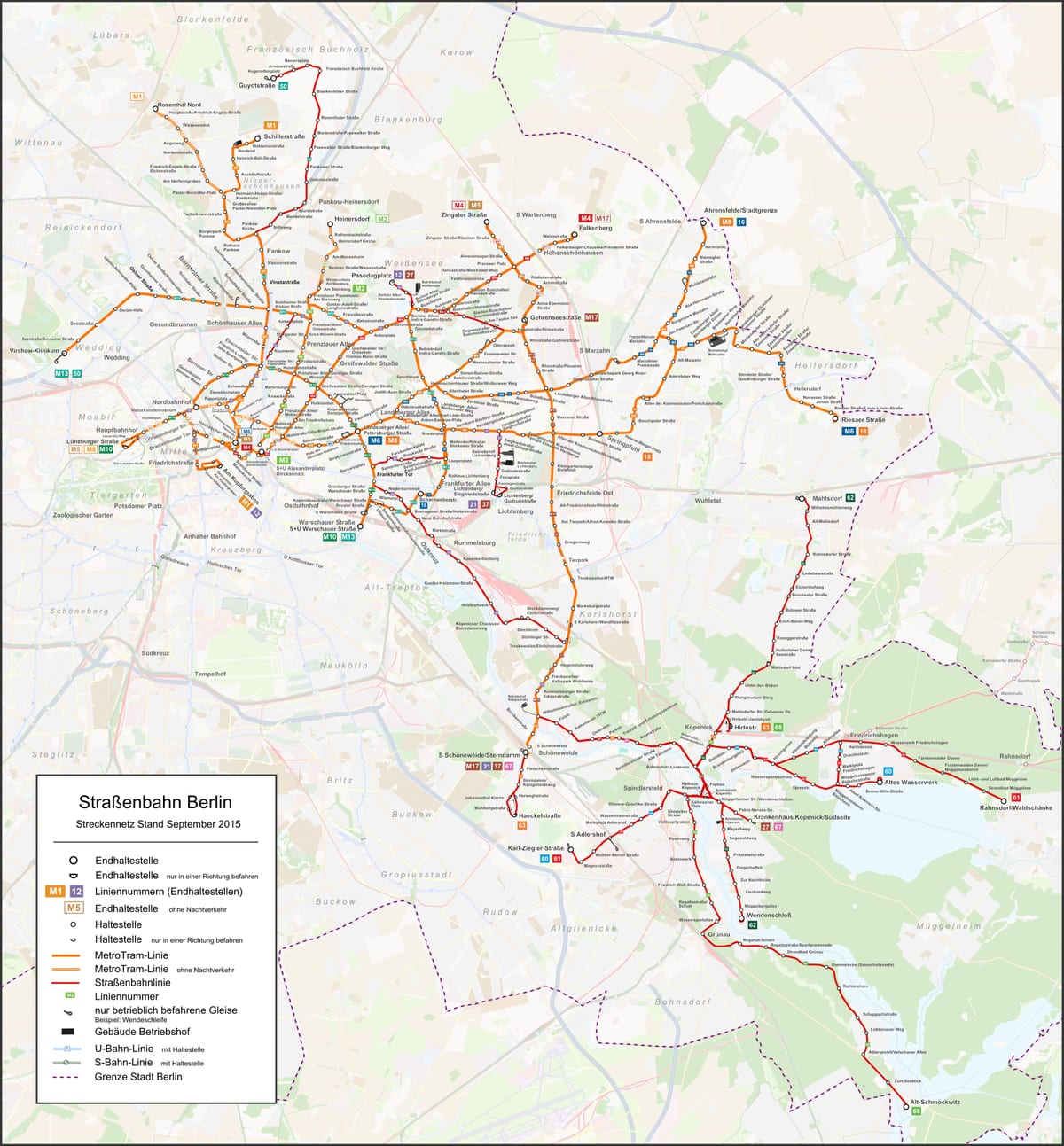 tramvaj mapa berlín