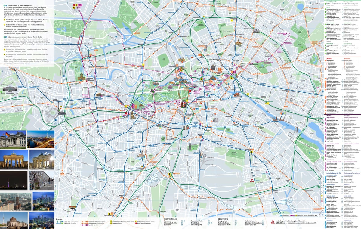 berlín mapa města s atrakcemi