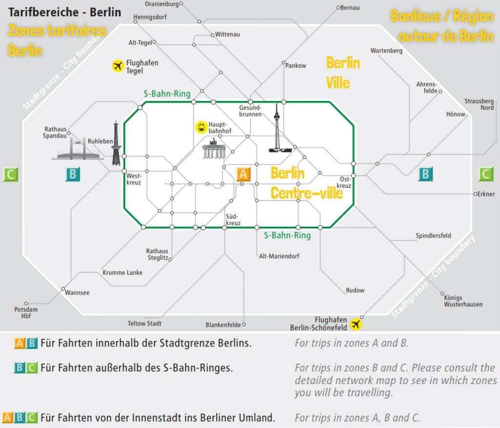 berlín abc zóny mapě