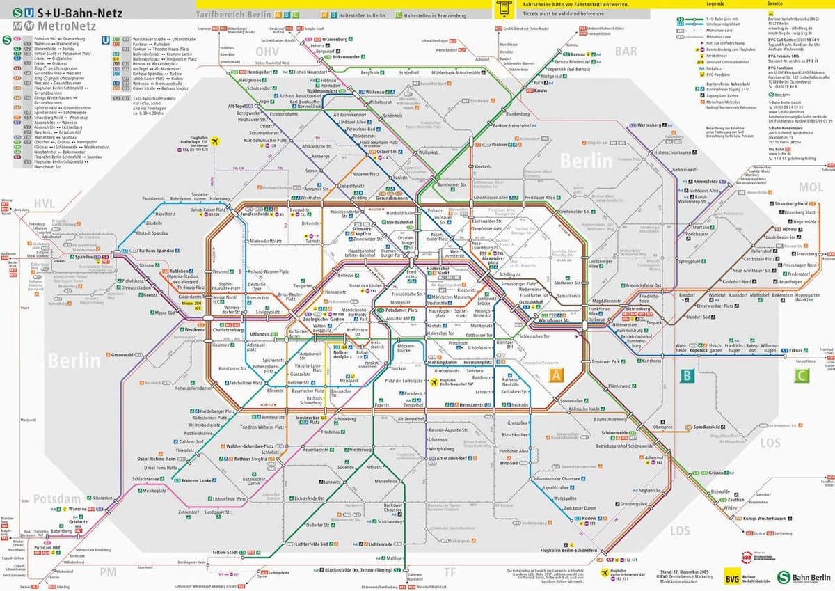 berlín ab, pásmo mapě