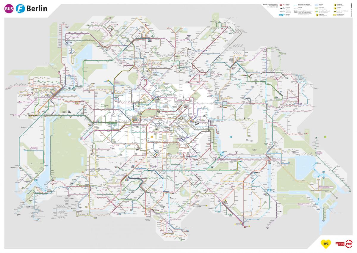 berlín autobusové linky mapě