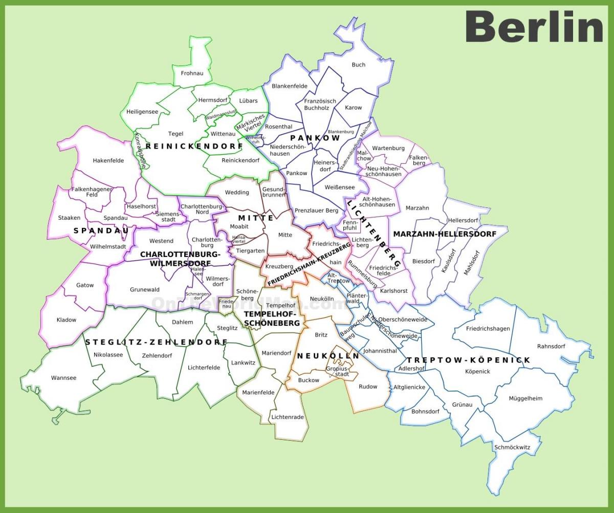 berlín okresů mapa