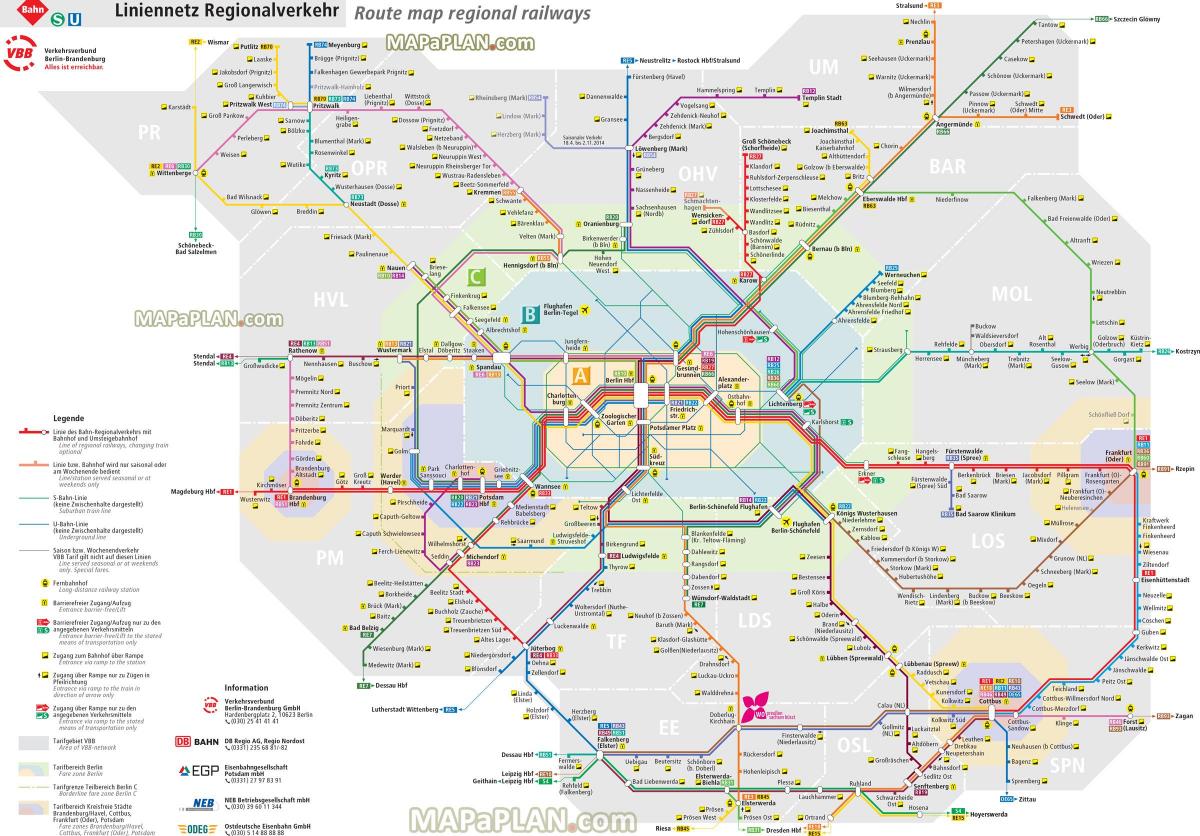 mapa berlín regionální vlak 