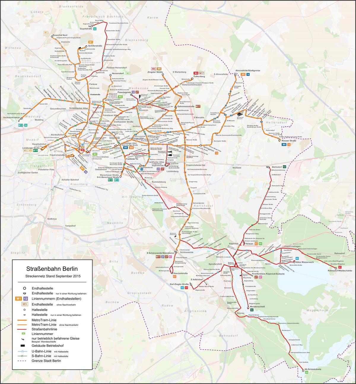 tramvaj mapa berlín