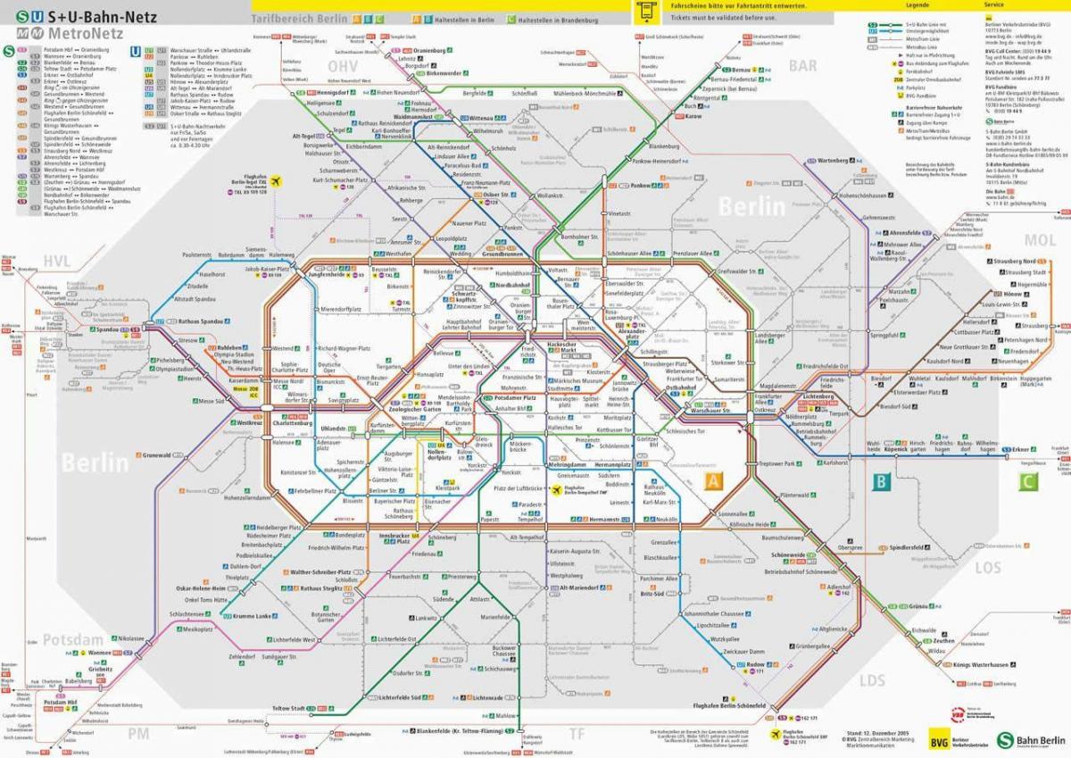berlínské veřejné dopravy mapu