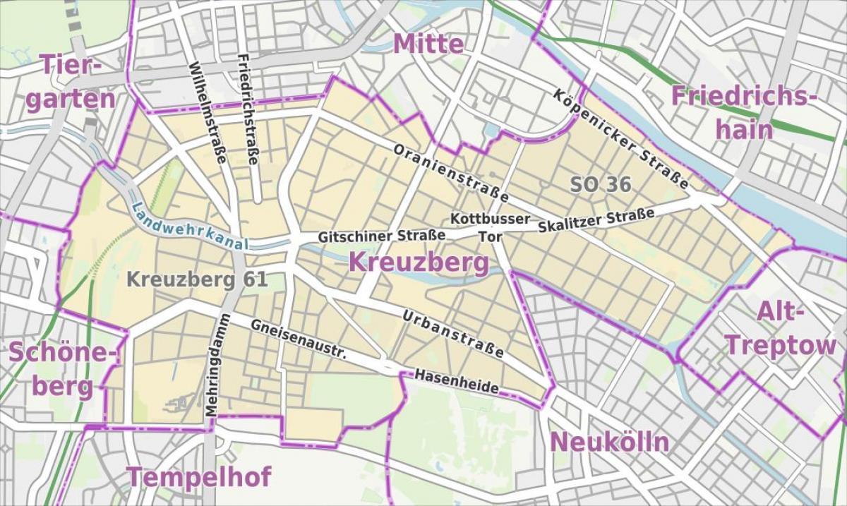berlin kreuzberg mapě