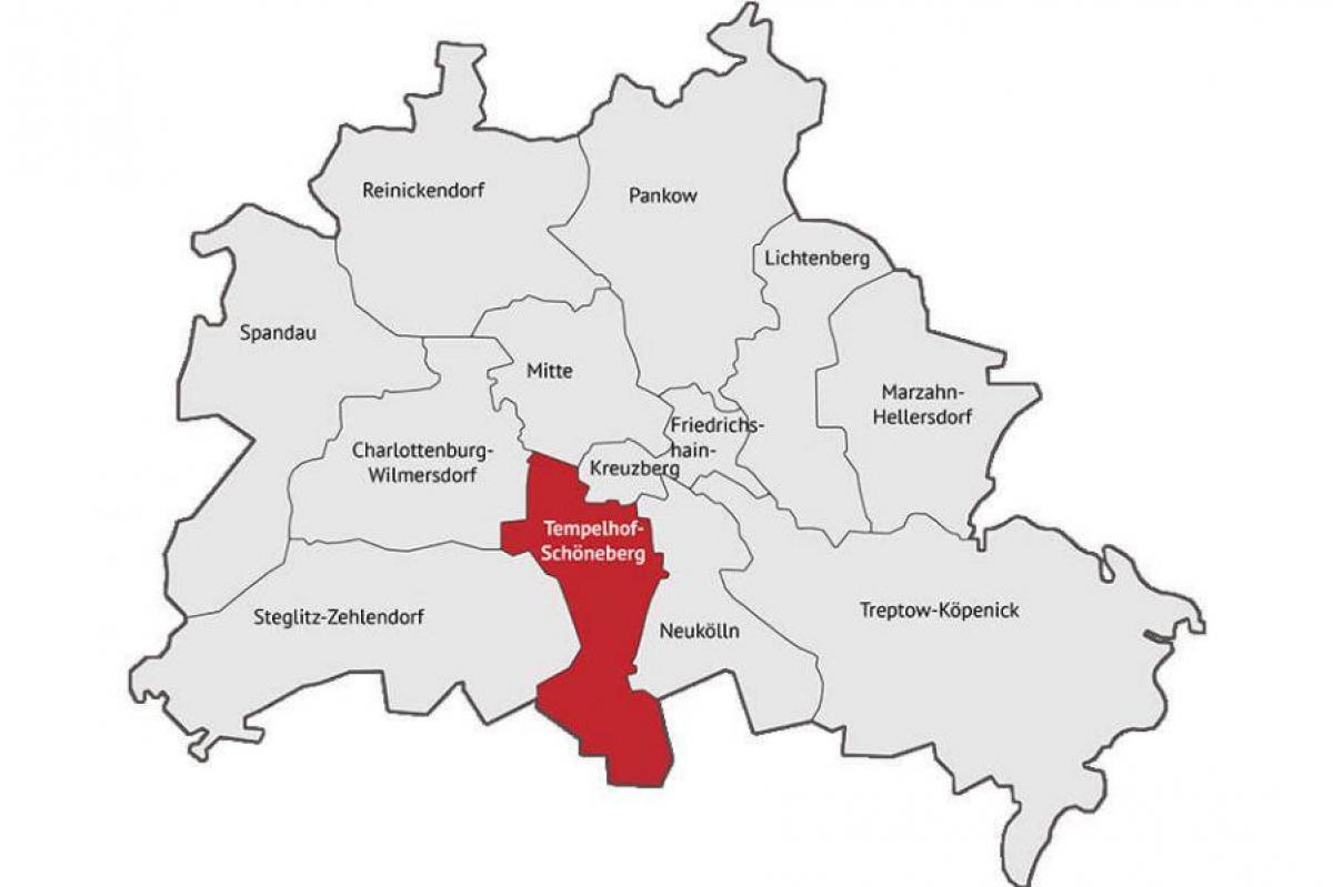 mapa schönebergu už berlíně