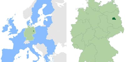 Berlín umístění na mapě světa
