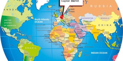 Berlín německo mapa světa