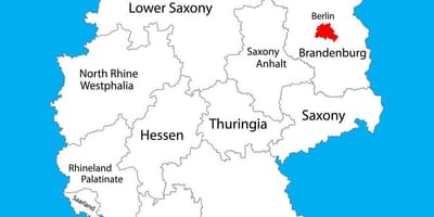 Mapa německa ukazuje berlíně