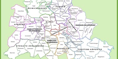Berlín okresů mapa