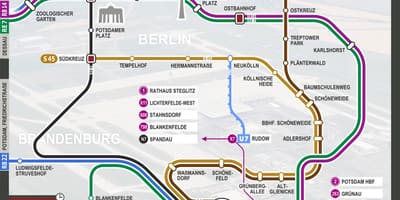 Mapa berlína vlak s9
