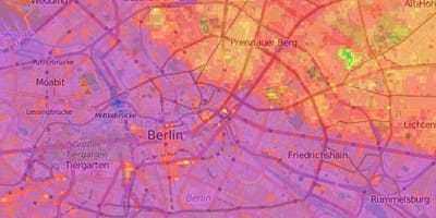 Mapa berlín topografické