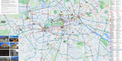 Berlín mapa města s atrakcemi