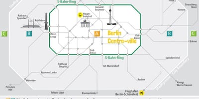 Berlín abc zóny mapě