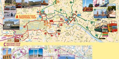Berlínský vyhlídkový autobus mapě