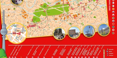 Berlín hop off turné mapě