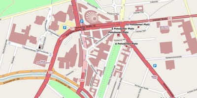 Mapa náměstí potsdamer platz berlín