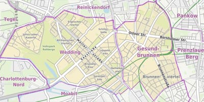 Berlín-svatba mapě